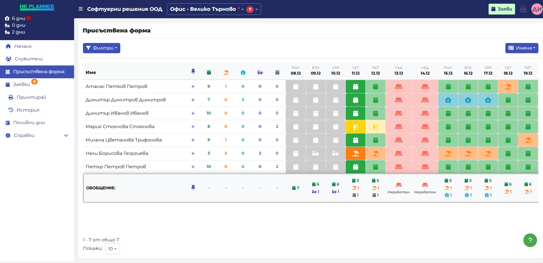 Hr planner.net schedule